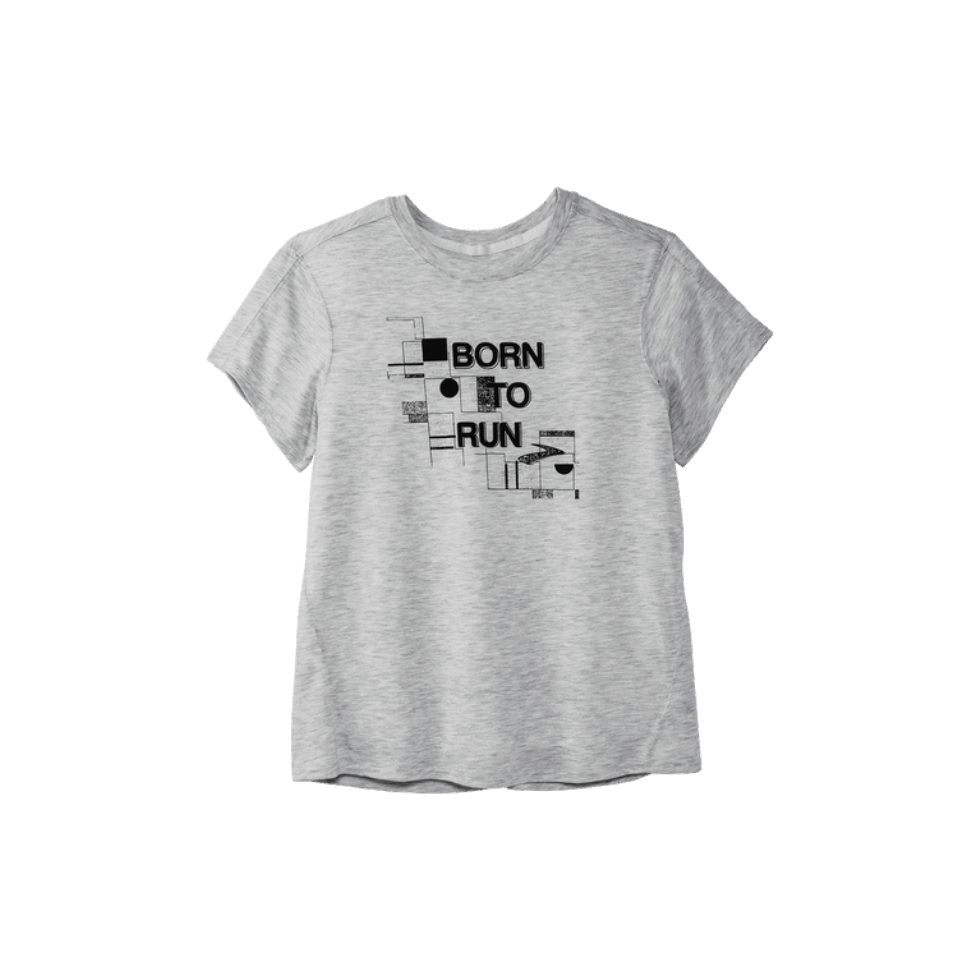 Brooks Distance Graficzny Krótki Rękaw Wrzosowy Popiół Urodzony Do Biegania