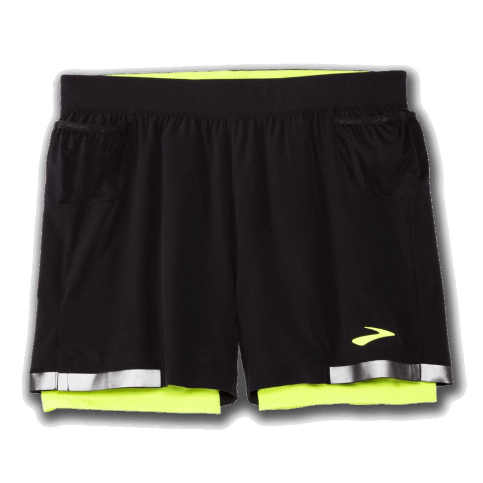 Brooks Carbonit 5" 2 W 1 Krótki Czarny-życie Nocne