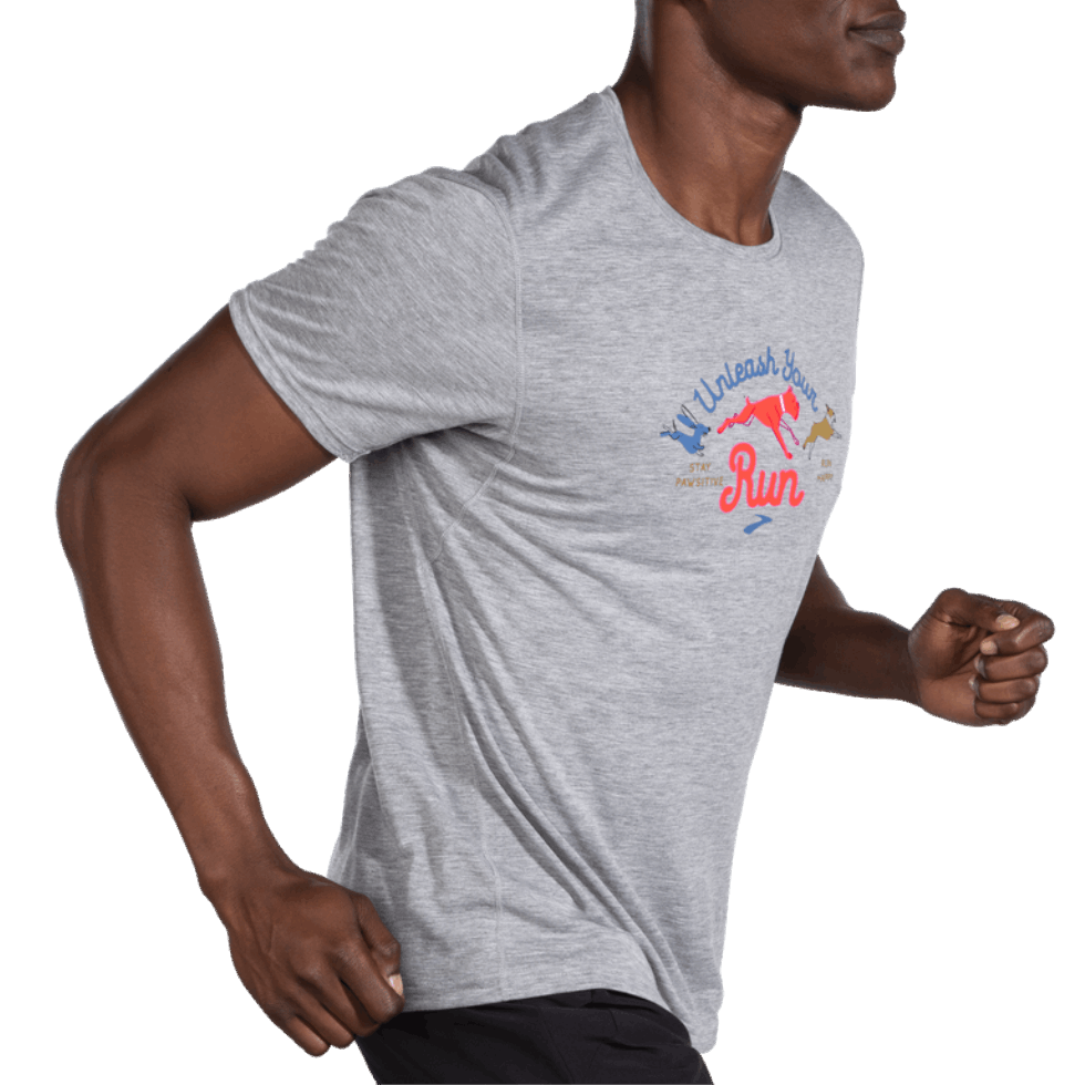 Brooks Distance Graficzny Krótki Rękaw Wrzosowy Popiel-pies Dni
