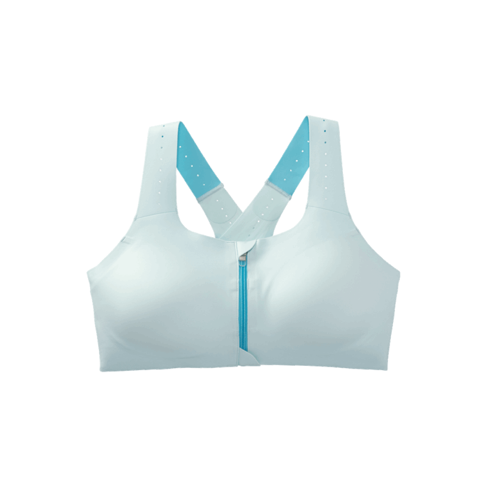 Brooks Dare Zip Run Bra 2.0 Lodowy Błękit-żywy Turkusowy