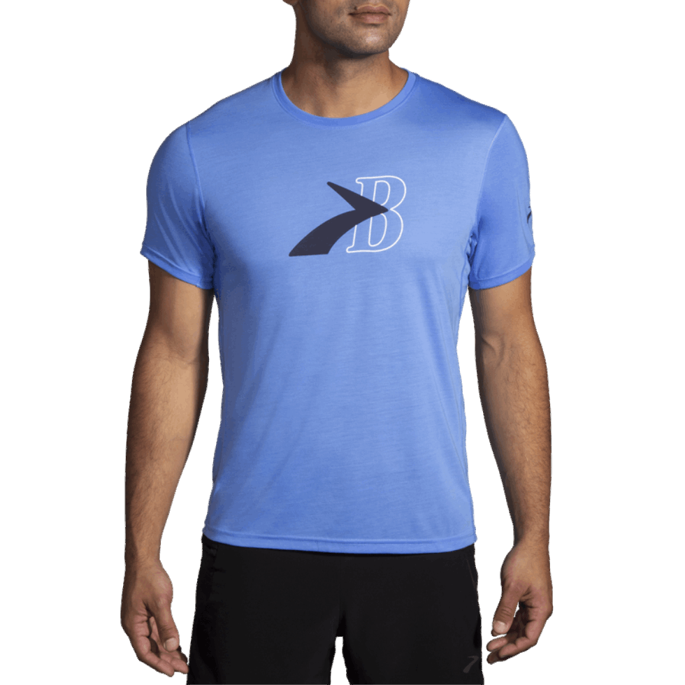 Brooks Distance Graficzny Krótki Rękaw żywy Niebieski Latający B