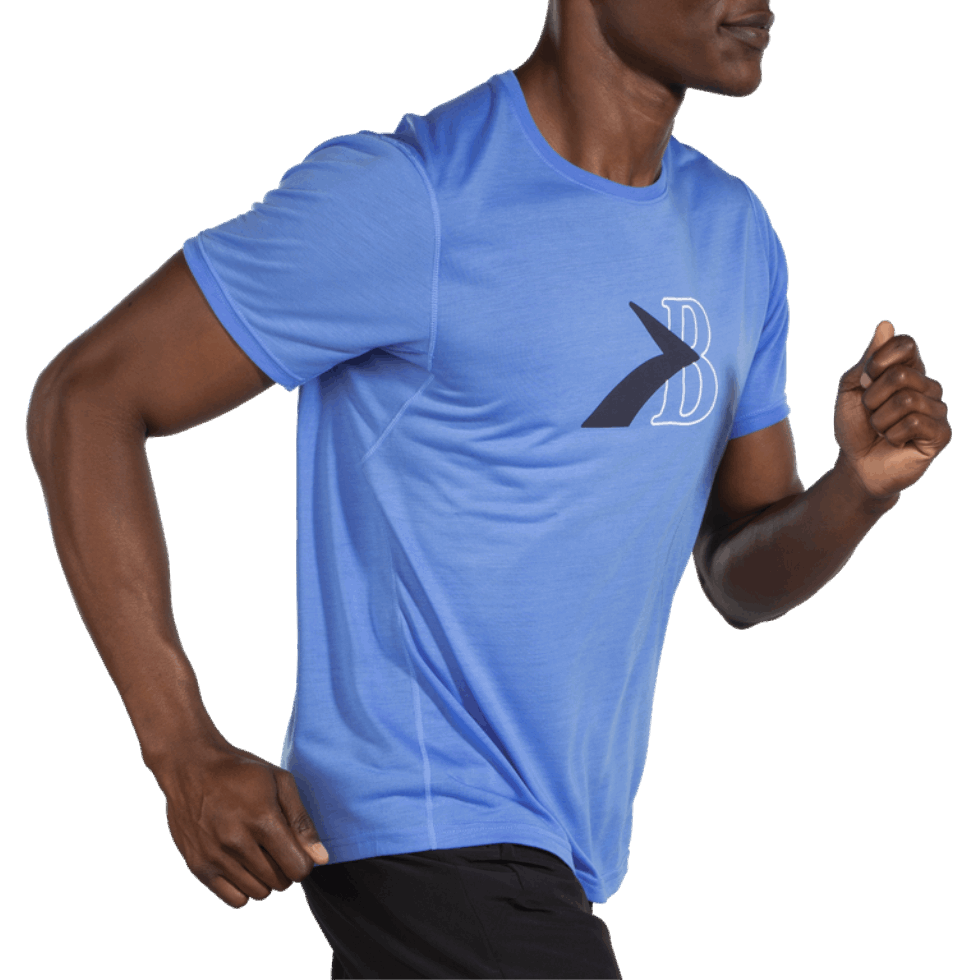 Brooks Distance Graficzny Krótki Rękaw żywy Niebieski Latający B